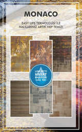 MONACO EASYLIFE MN 09 NAVY XW E.LIFE  Leke Tutmaz Hav Toz Vermez Nano Teknoloji Yıkanabilir Modern Desenli İnce Dokuma Halı
