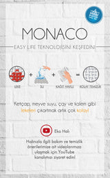 MONACO EASYLIFE MN 09 NAVY XW E.LIFE  Leke Tutmaz Hav Toz Vermez Nano Teknoloji Yıkanabilir Modern Desenli İnce Dokuma Halı