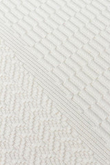 MONO LUX MNO LUX 01 WHITE  Kaymaz Tabanlı Modern Desenlere Sahip İnce Halı