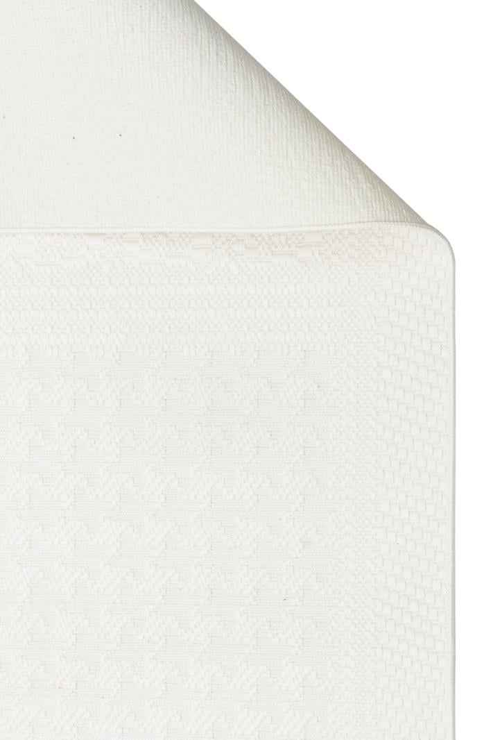 MONO LUX MNO LUX 02 WHITE  Kaymaz Tabanlı Modern Desenlere Sahip İnce Halı
