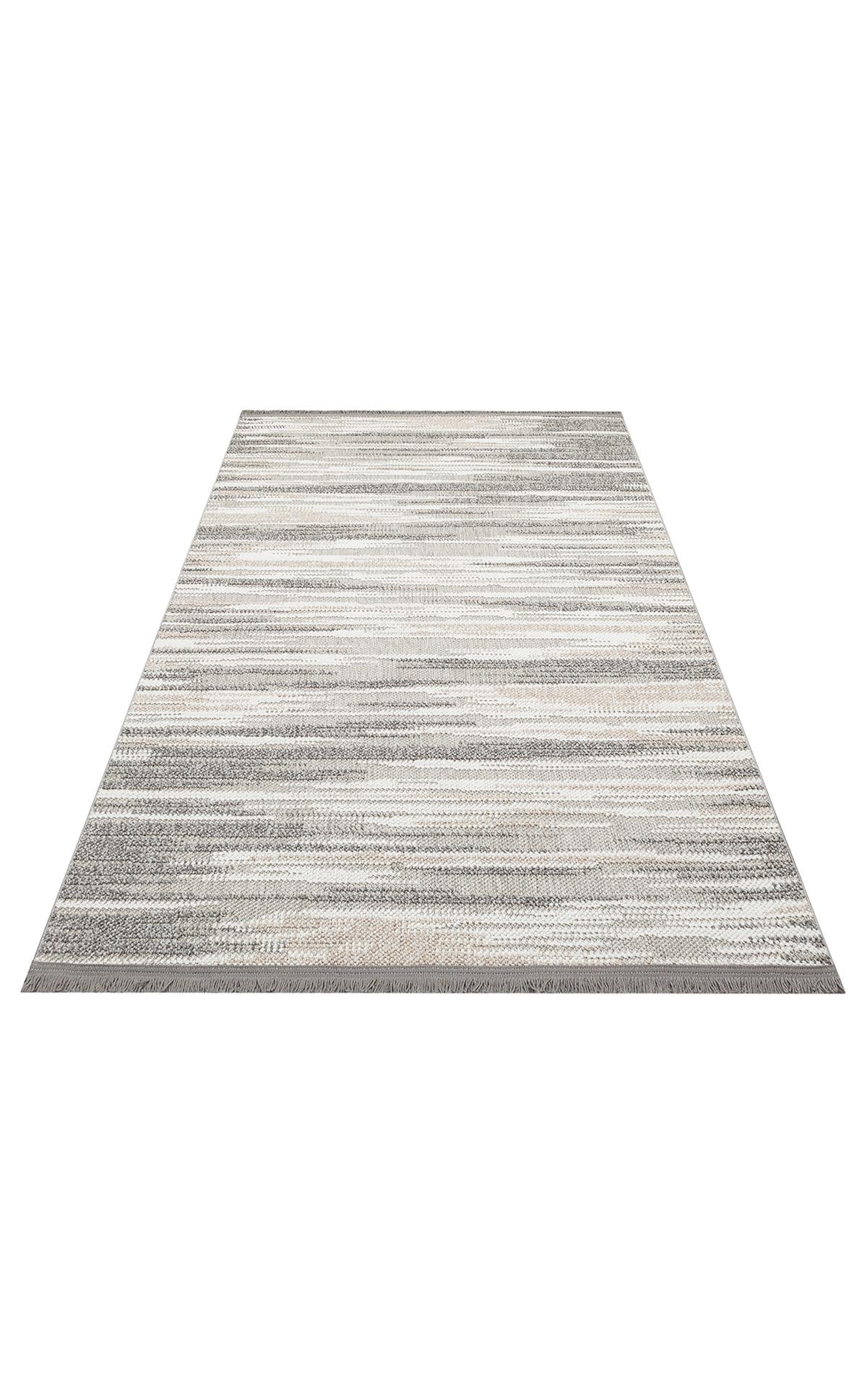 MOTTO MOT 01 GREY WHITE  Yumuşak Tuşeli Örgü Dokuma Modern Makine Halısı