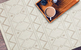 MOTTO MOT 03 WHITE BEIGE  Yumuşak Tuşeli Örgü Dokuma Modern Makine Halısı