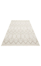 MOTTO MOT 03 WHITE BEIGE  Yumuşak Tuşeli Örgü Dokuma Modern Makine Halısı
