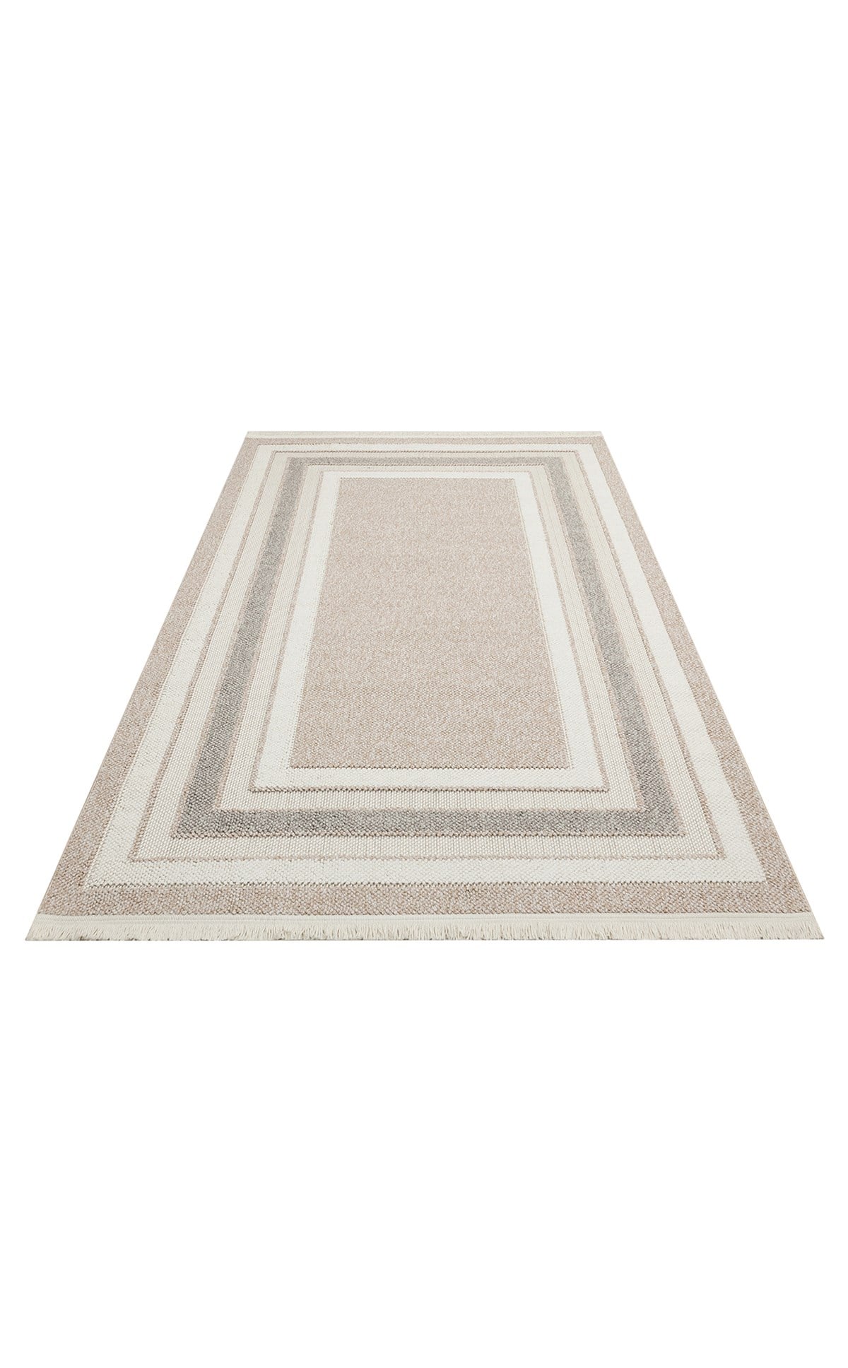 MOTTO MOT 04 BEIGE GREY  Yumuşak Tuşeli Örgü Dokuma Modern Makine Halısı
