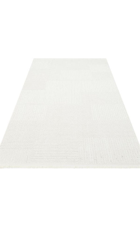 MOTTO MOT 11 WHITE  Yumuşak Tuşeli Örgü Dokuma Modern Makine Halısı