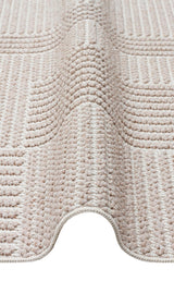 MOTTO MOT 12 BEIGE WHITE  Yumuşak Tuşeli Örgü Dokuma Modern Makine Halısı