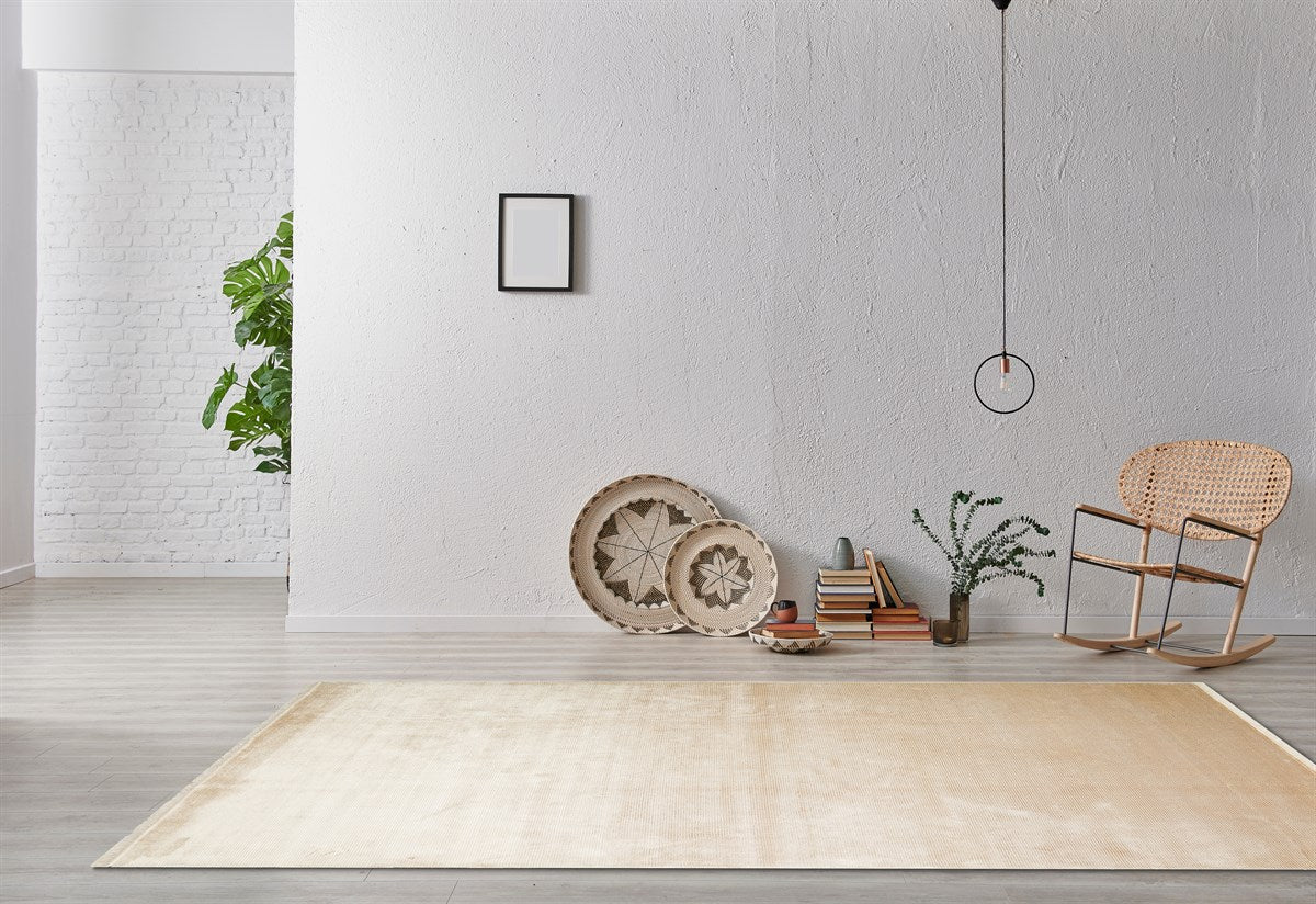 NAPOLI NAP 01 LATTE  Sade Desenli Modern Sık Dokuma Makine Halısı