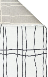 NEVADA NVD 05 WHITE BLACK  Özel Moroccon Tuşeli Hav Toz Vermez Kaymaz Tabanlı İnce Dokuma Modern Halı