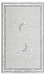 NOA BABY NB 01 GREY  Yıkanabilir Çift Taraflı Yumuşak Dokulu İnce Çocuk-Bebek Odası Halısı