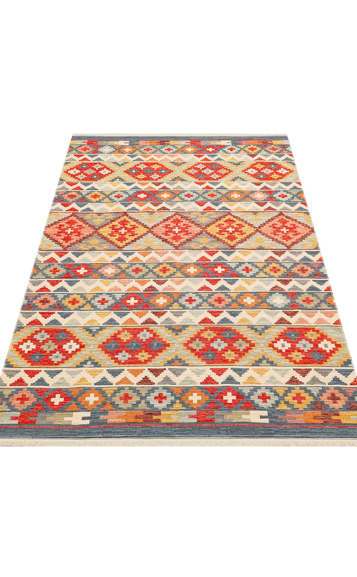 NOMAD NMD 02 AQUA  Yıkanabilir, Çift Taraflı Kullanıma Uygun Yumuşak Tuşeli Otantik Kilim