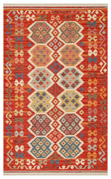 NOMAD NMD 03 RED  Yıkanabilir, Çift Taraflı Kullanıma Uygun Yumuşak Tuşeli Otantik Kilim