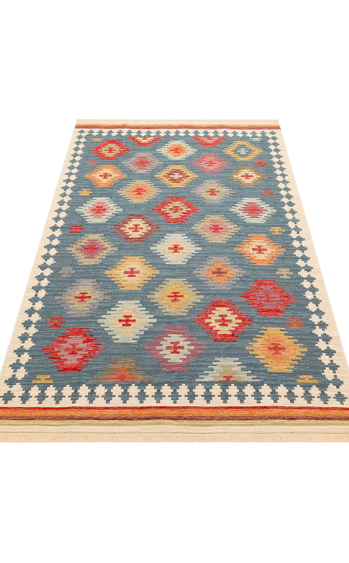 NOMAD NMD 04 NAVY  Yıkanabilir, Çift Taraflı Kullanıma Uygun Yumuşak Tuşeli Otantik Kilim