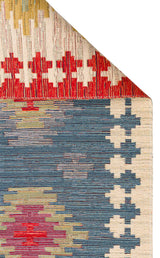 NOMAD NMD 04 NAVY  Yıkanabilir, Çift Taraflı Kullanıma Uygun Yumuşak Tuşeli Otantik Kilim