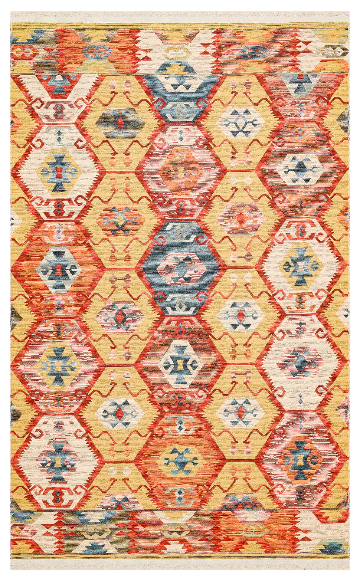 NOMAD NMD 06 RED  Yıkanabilir, Çift Taraflı Kullanıma Uygun Yumuşak Tuşeli Otantik Kilim