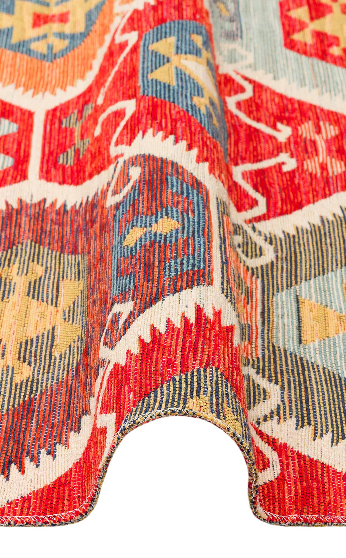 NOMAD NMD 06 RED  Yıkanabilir, Çift Taraflı Kullanıma Uygun Yumuşak Tuşeli Otantik Kilim