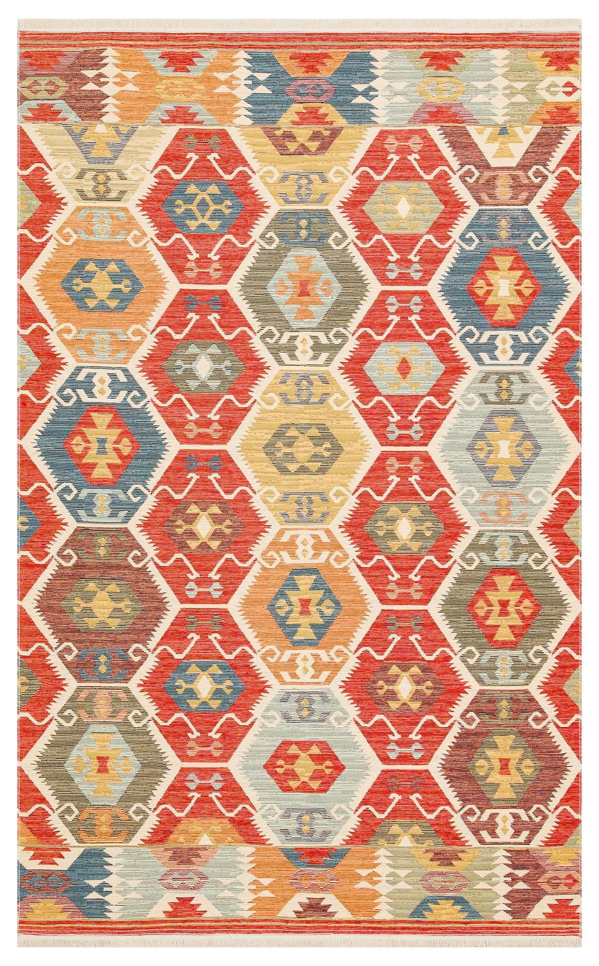 NOMAD NMD 06 RED  Yıkanabilir, Çift Taraflı Kullanıma Uygun Yumuşak Tuşeli Otantik Kilim