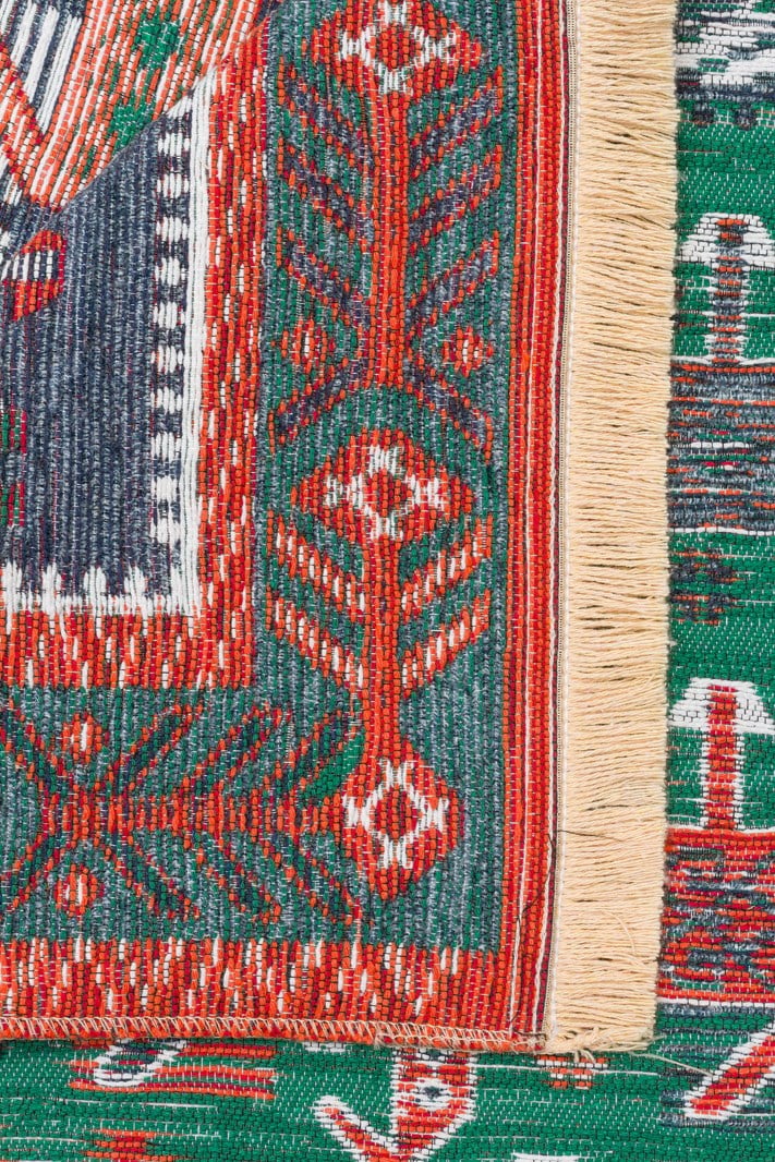 NOMAD NMD 16 NAVY  Yıkanabilir Çift Taraflı Kullanıma Uygun Yumuşak Tuşeli Otantik Kilim