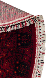 NOSTALJI 959 RED Q  Afgan / Yağcıbedir Desenli El Emeği ile Özel Tezgahlarda Üretilen Tensel Uşak Halısı
