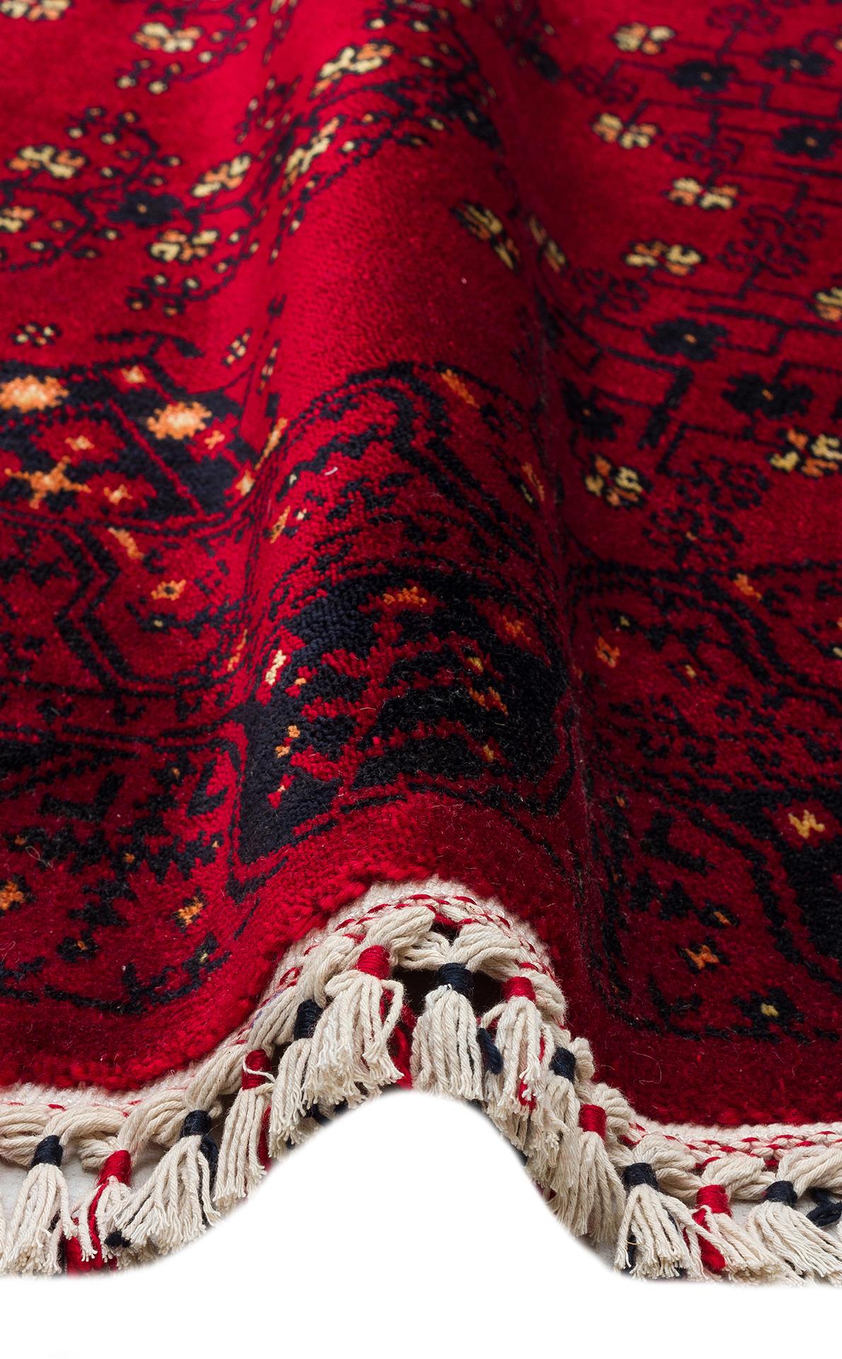 NOSTALJI 959 RED Q  Afgan / Yağcıbedir Desenli El Emeği ile Özel Tezgahlarda Üretilen Tensel Uşak Halısı