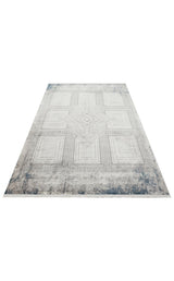 PASSAGE PLZ 02 CREAM NAVY  Yumuşak Tuşeli Sık Dokuma Modern Halı