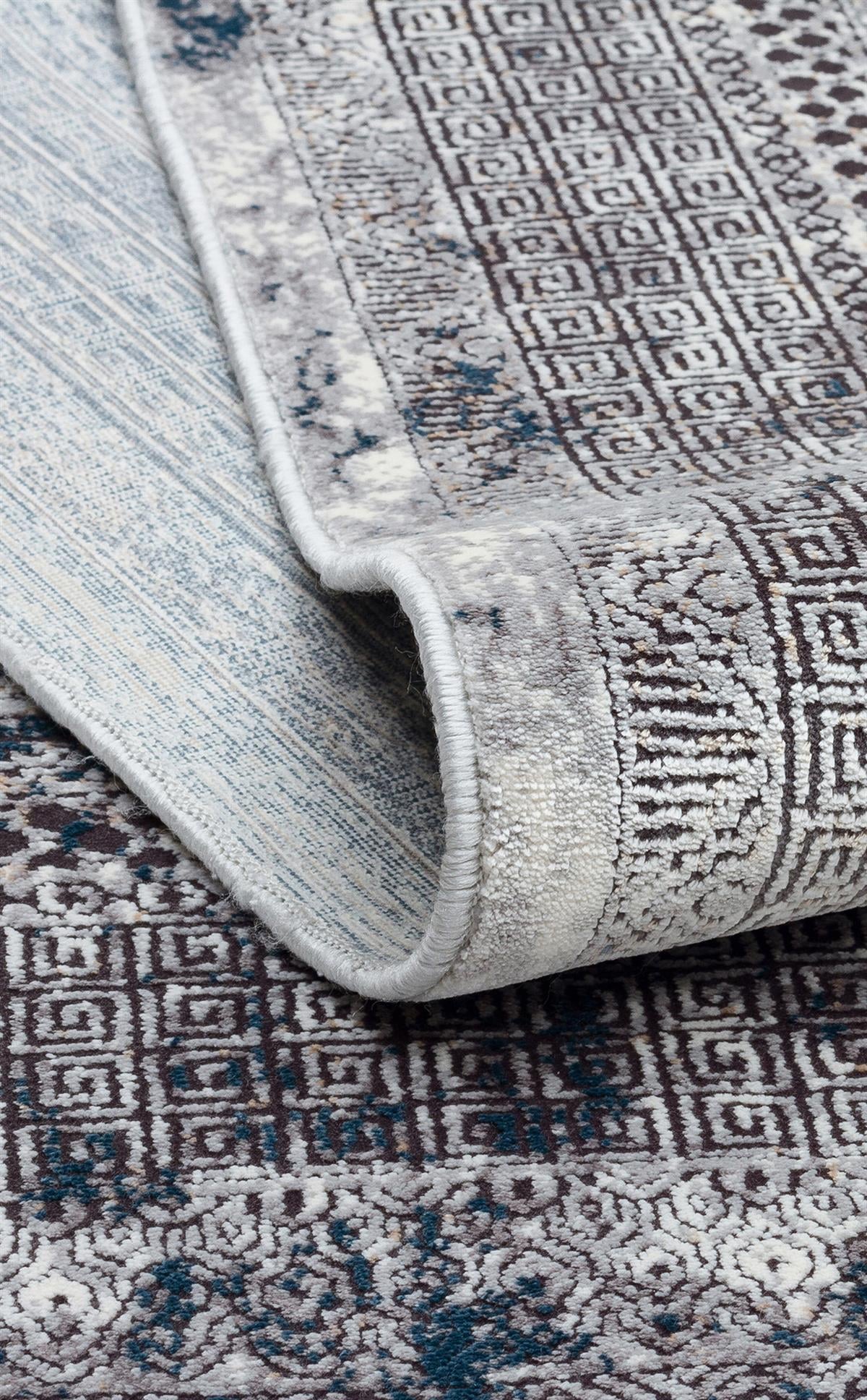 PASSAGE PLZ 02 CREAM NAVY  Yumuşak Tuşeli Sık Dokuma Modern Halı
