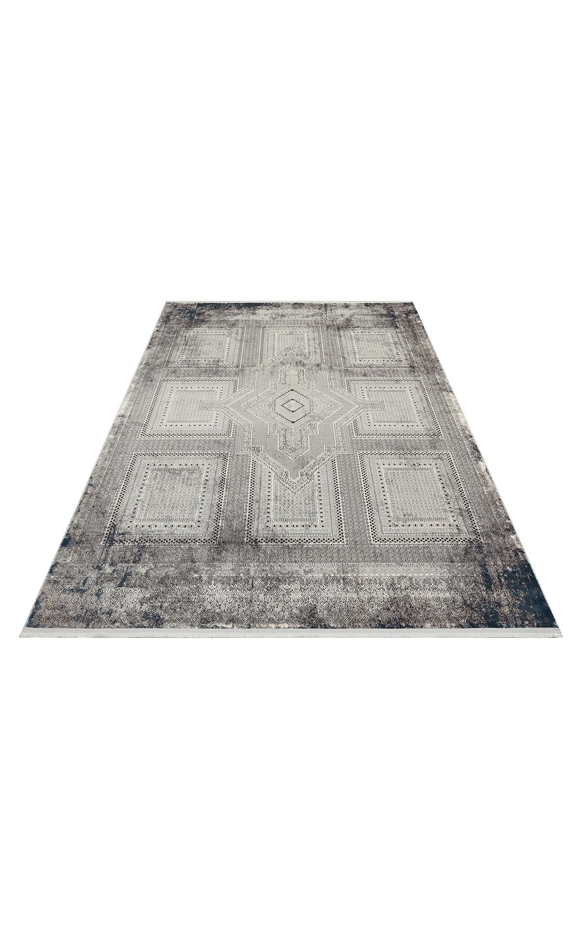 PASSAGE PLZ 02 CREAM NAVY  Yumuşak Tuşeli Sık Dokuma Modern Halı
