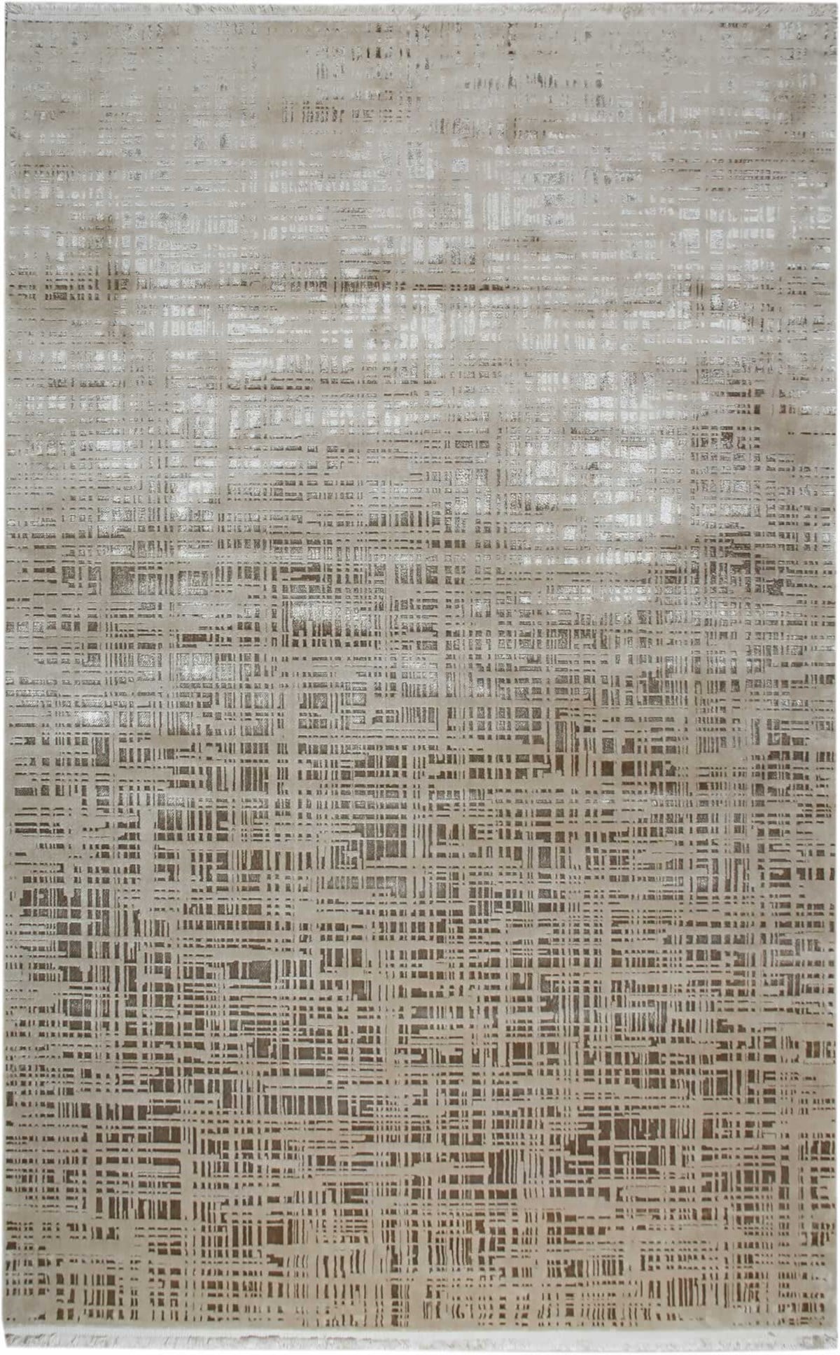 PALERMO PL 01 BEIGE  Tek Renk Işıltılı Bambu Floş Modern Makine Halı