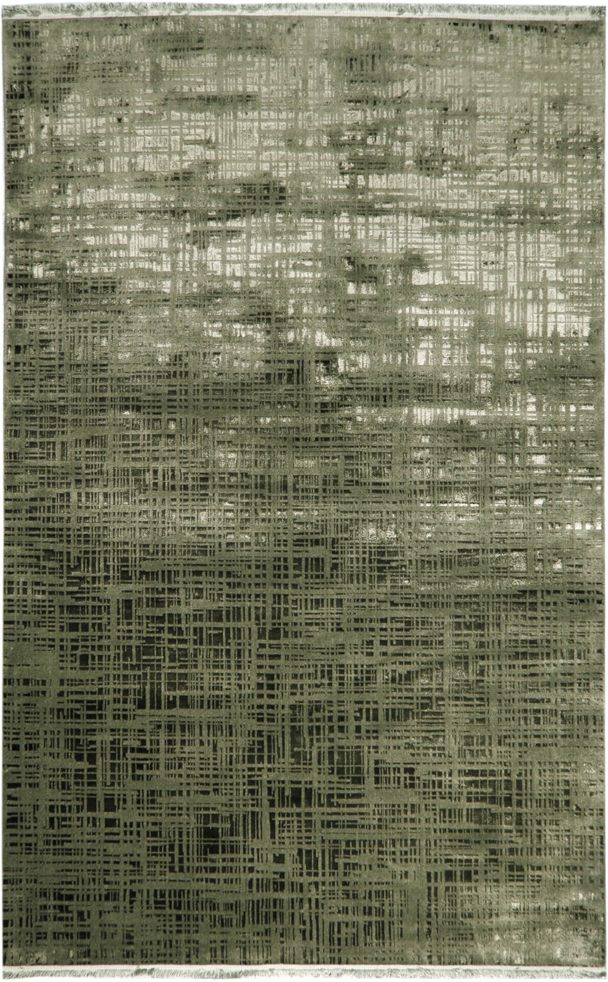PALERMO PL 01 D.GREEN  Tek Renk Işıltılı Bambu Floş Modern Makine Halı