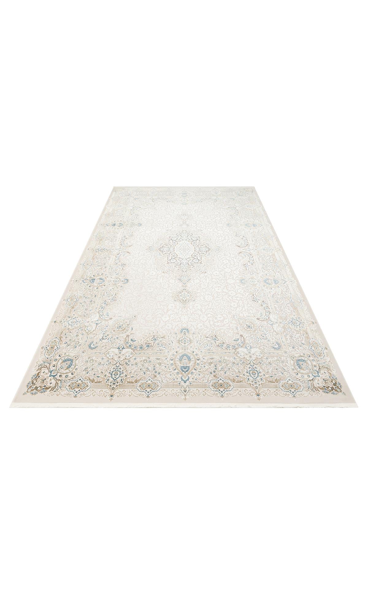 PALMIRA PLM 01 CREAM BLUE  Yüksek Kaliteli Sık Dokuma Modern Salon Halısı