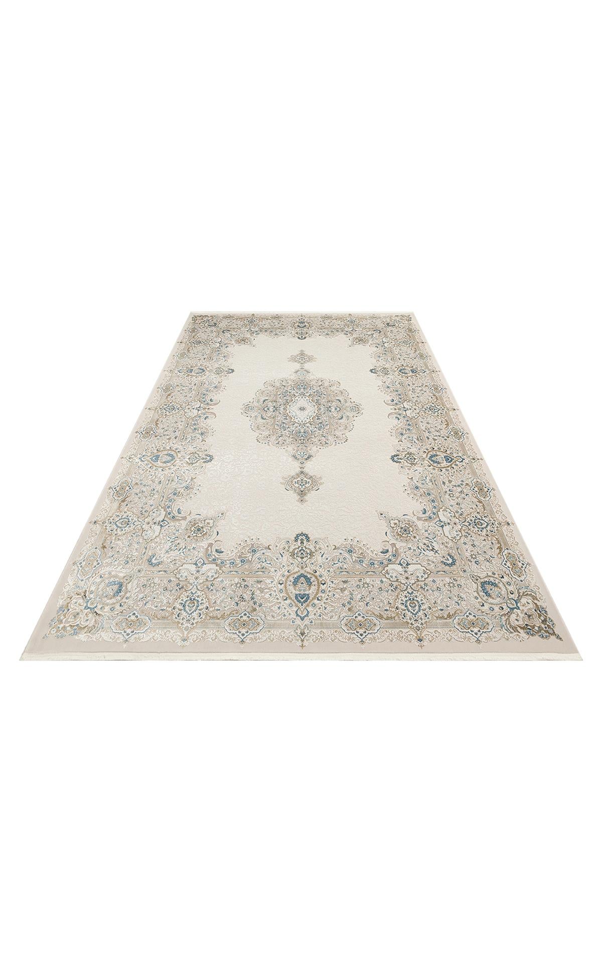 PALMIRA PLM 01 CREAM BLUE  Yüksek Kaliteli Sık Dokuma Modern Salon Halısı