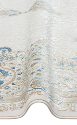 PALMIRA PLM 01 CREAM BLUE  Yüksek Kaliteli Sık Dokuma Modern Salon Halısı