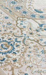 PALMIRA PLM 01 CREAM BLUE  Yüksek Kaliteli Sık Dokuma Modern Salon Halısı