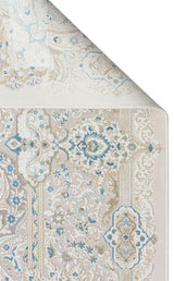 PALMIRA PLM 01 CREAM BLUE  Yüksek Kaliteli Sık Dokuma Modern Salon Halısı