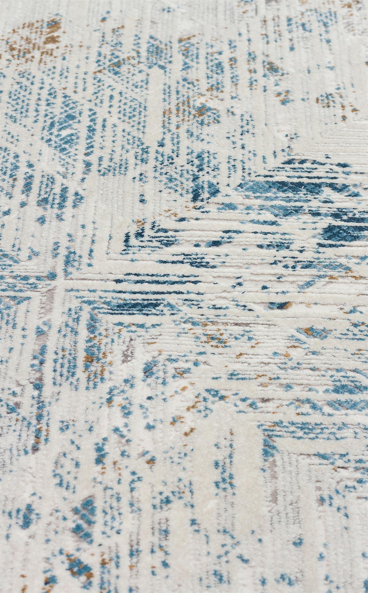 PALMIRA PLM 03 CREAM BLUE  Yüksek Kaliteli Sık Dokuma Modern Salon Halısı