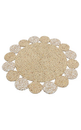 PATNA PTN 03 NATURAL WHITE  Jüt Hasır Görünümlü Hav Toz Vermez Örgü Halı