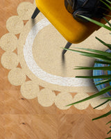 PATNA PTN 04 NATURAL WHITE  Jüt Hasır Görünümlü Hav Toz Vermez Örgü Halı