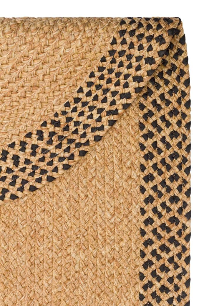 PATNA PTN 19 NATURAL BLACK  Jüt Hasır Görünümlü Hav Toz Vermez Örgü Halı
