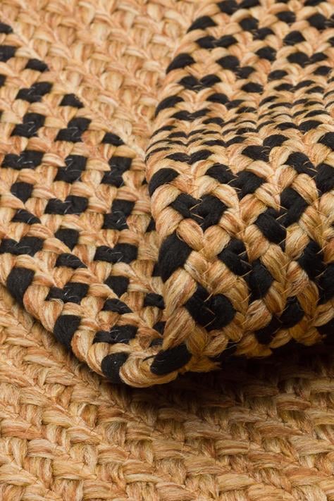 PATNA PTN 19 NATURAL BLACK  Jüt Hasır Görünümlü Hav Toz Vermez Örgü Halı