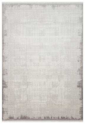 PERA PERA 01 GREY  Yıkanabilir Modern Desenli Kaymaz Tabanlı Akrilik Makine Halısı