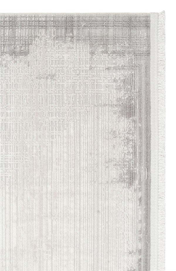 PERA PERA 01 GREY  Yıkanabilir Modern Desenli Kaymaz Tabanlı Akrilik Makine Halısı