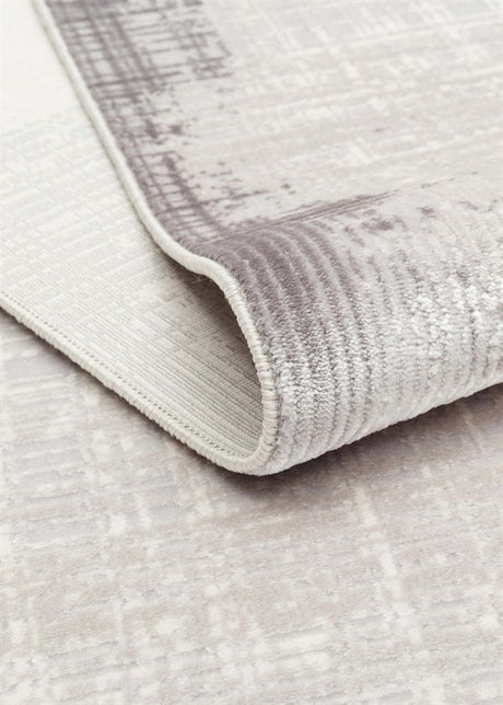 PERA PERA 01 GREY  Yıkanabilir Modern Desenli Kaymaz Tabanlı Akrilik Makine Halısı