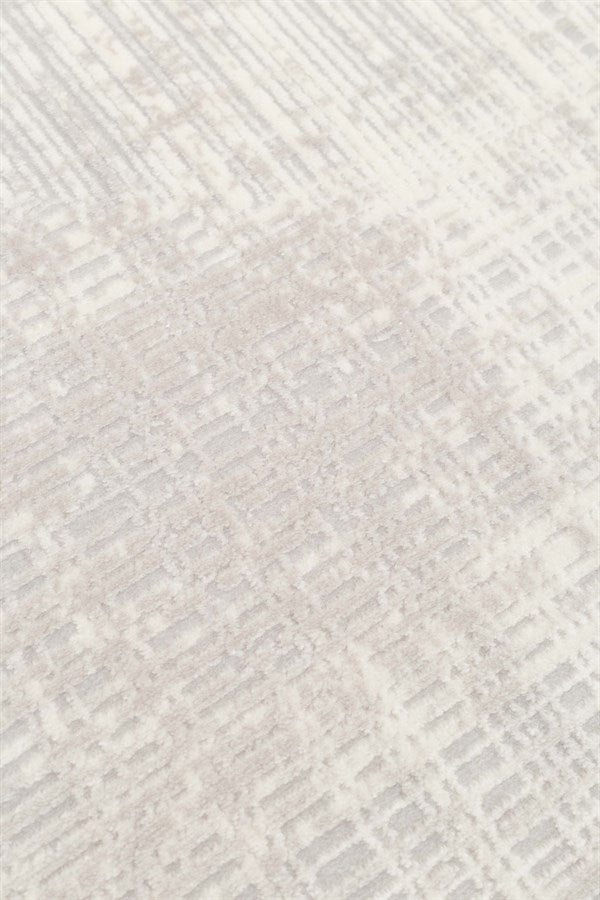 PERA PERA 01 GREY  Yıkanabilir Modern Desenli Kaymaz Tabanlı Akrilik Makine Halısı