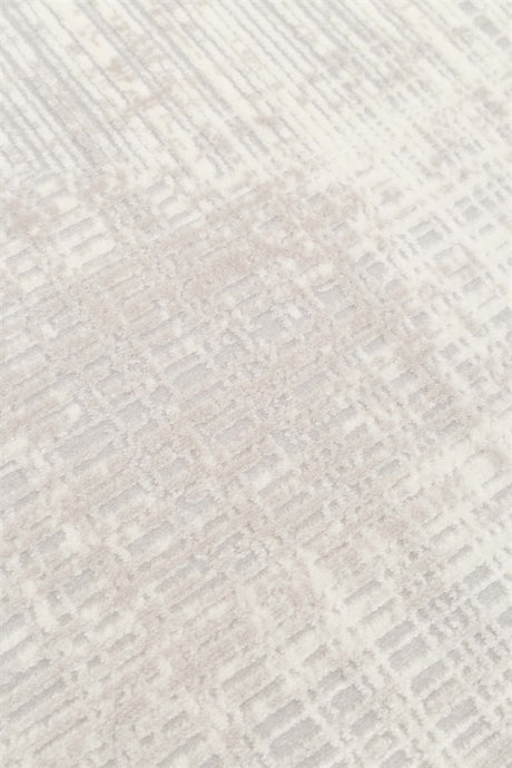 PERA PERA 01 GREY  Yıkanabilir Modern Desenli Kaymaz Tabanlı Akrilik Makine Halısı