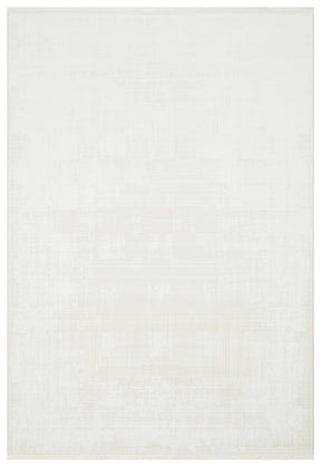 PERA PERA 01 WHITE  Yıkanabilir Modern Desenli Kaymaz Tabanlı Akrilik Makine Halısı