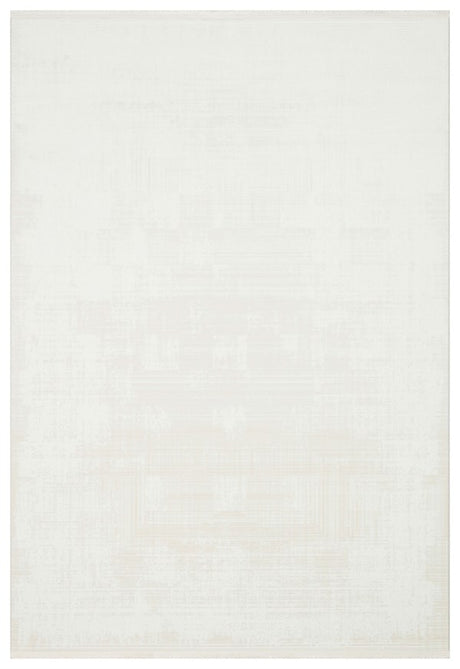 PERA PERA 01 WHITE  Yıkanabilir Modern Desenli Kaymaz Tabanlı Akrilik Makine Halısı
