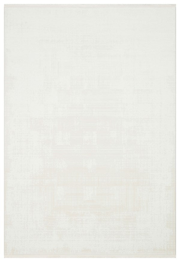 PERA PERA 01 WHITE  Yıkanabilir Modern Desenli Kaymaz Tabanlı Akrilik Makine Halısı