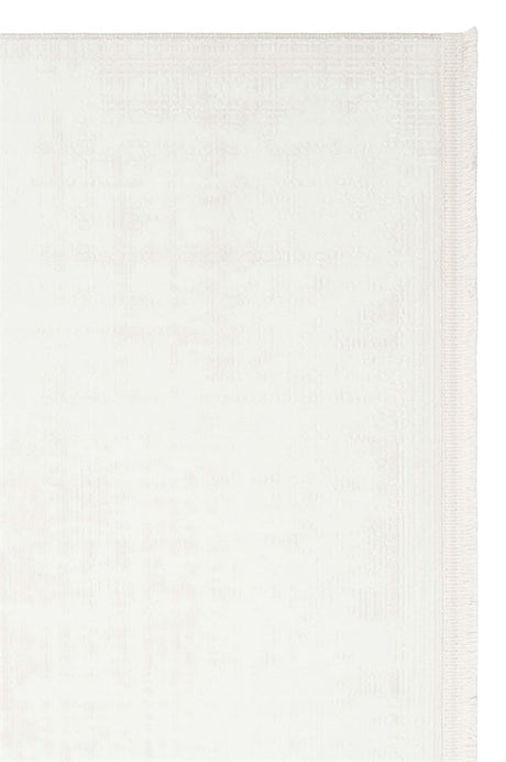 PERA PERA 01 WHITE  Yıkanabilir Modern Desenli Kaymaz Tabanlı Akrilik Makine Halısı