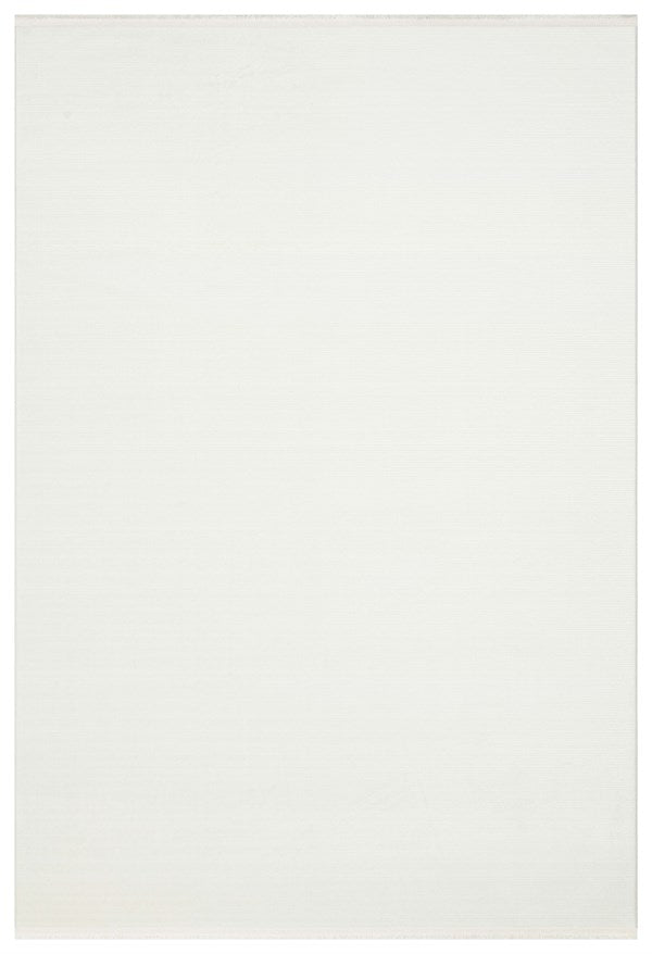 PERA PERA 02 WHITE  Yıkanabilir Modern Desenli Kaymaz Tabanlı Akrilik Makine Halısı