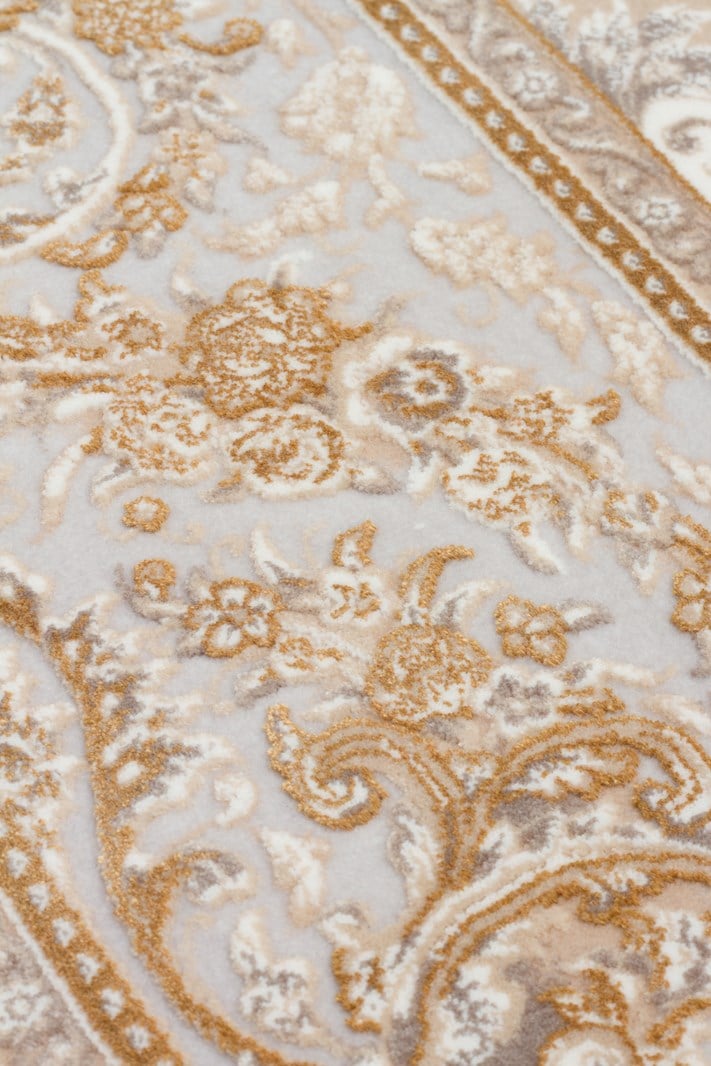 PERSIAN PER 01 BEIGE  Klasik Desenli Yüksek Kalite Sıkı ve İnce Dokuma Yaklaşık 3 Milyon Point Makine Halısı