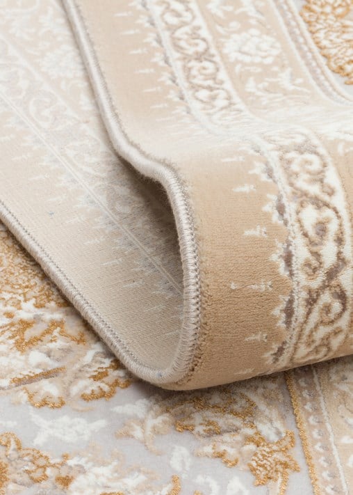 PERSIAN PER 02 BEIGE  Klasik Desenli Yüksek Kalite Sıkı ve İnce Dokuma Yaklaşık 3 Milyon Point Makine Halısı